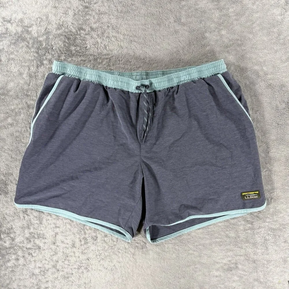 L.L. Bean All Adventure Swim Shorts Lined 7” Men’s XXXL Blue Compression Lined